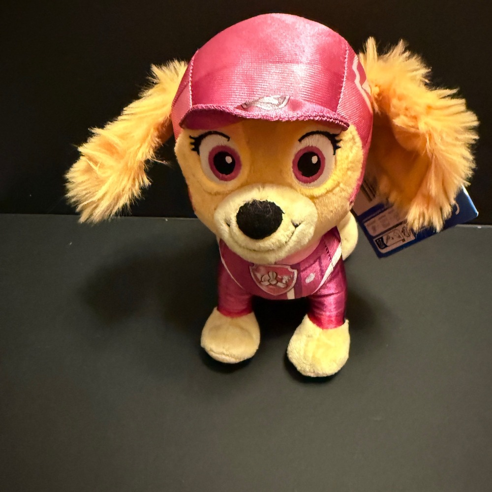 Paw Patrol Skye Plush 8" NWT Rescue Wheels Pink Metallic Pilot Dog